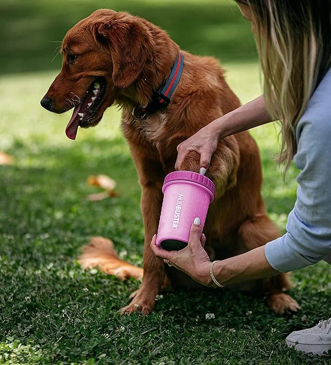 Dexas MudBuster Portable Dog Paw Washer/Paw Cleaner, Medium, Fuchsia - Product Image
