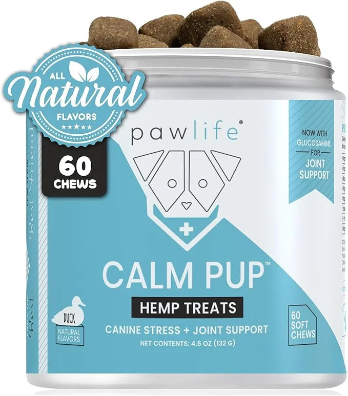 Hemp Dog Calming Chews - Anxiety Relief Treats, 60 Calming Treats for Dogs, Organic Calm Pup Dog Anxiety Relief, Calming C...