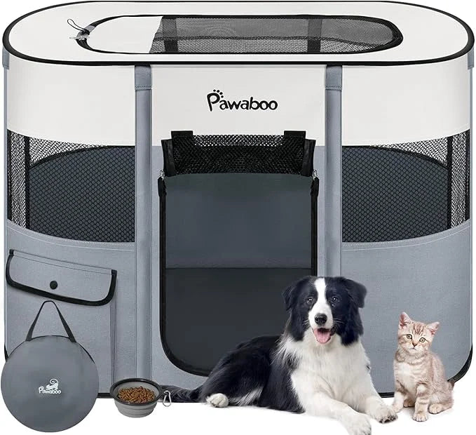Dog Playpen, Portable Pet Playpen Cat PlayPen, 600D Oxford Dog Kennel Tent Crate, Waterproof&Breathable, Indoor Outdoor Tr...