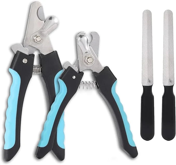 2 Pack Pet Nail Trimmer Clipper Set with 2 Nail Files, Dog Nail Clippers for Small, Large & Medium Dogs Cats Pet Toenail C...