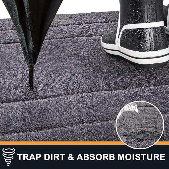 PURRUGS Dirt Trapper Door Mat 32" x 70", Non-Slip/Skid Machine Washable Entryway Rug, Dog Door Mat, Super Absorbent Welcom...