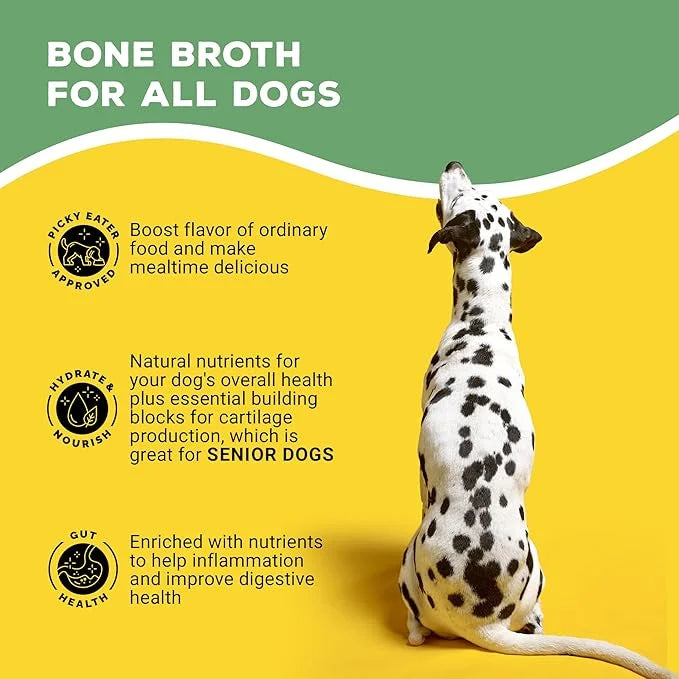 Brutus Bone Broth for Dogs - Bone Broth Powder with Chondroitin Glucosamine & Turmeric - Human Grade Dog Food Toppers for ...