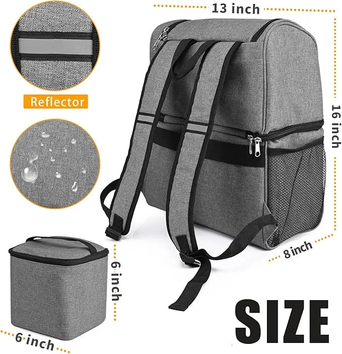 Dog Bags For Traveling Dog Diaper Bag Airline Approved Dog Food Travel Bag with 2 Food Storage Containers Bag Pet Camping ...