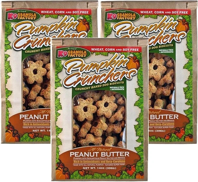 (3 Pack) Pumpkin Crunchers Dog Treat Peanut Butter and Banana, 14 Ounces each - Product Image