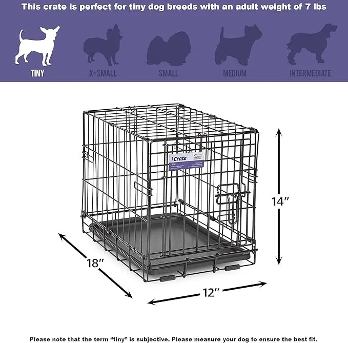 Midwest Homes for Pets Newly Enhanced Single & Double Door iCrate Dog Crate, Includes Leak-Proof Pan, Floor Protecting Fee...