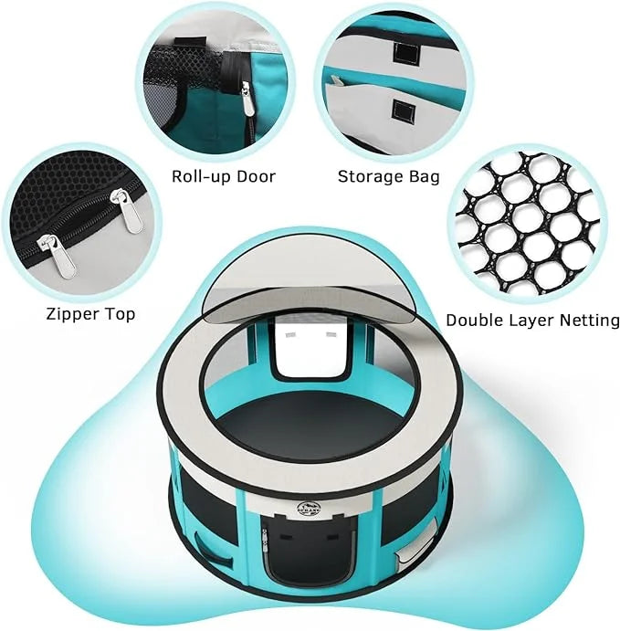 Dog Playpen Puppy Play Pen Indoors Pet Crate Small Dog Cage Portable Foldable Cat Kennel for Kitten Hamster Rabbit Bunny G...