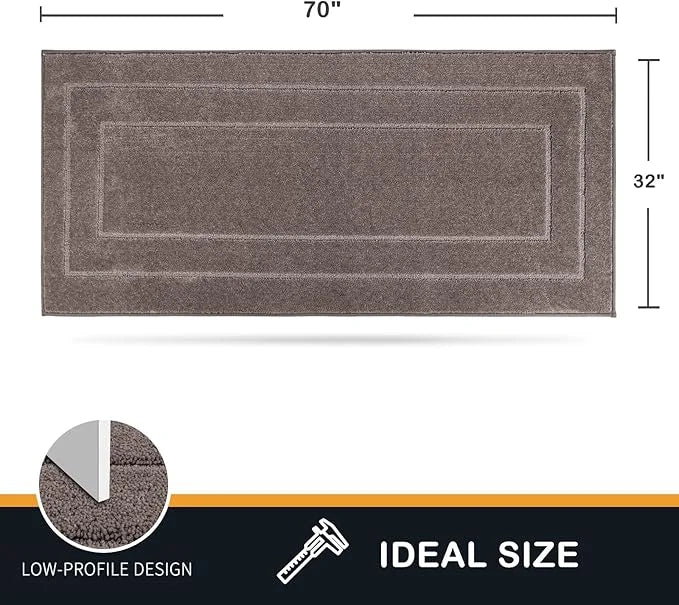 PURRUGS Dirt Trapper Door Mat 32" x 70", Non-Slip/Skid Machine Washable Entryway Rug, Dog Door Mat, Super Absorbent Welcom...