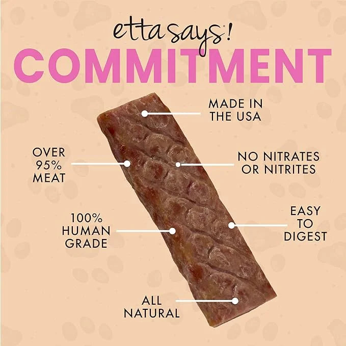 etta says! Pork + Bacon Snack Bars - Premium All Natural Meat Treats for Dogs - Human Grade - Made in The USA (6 Count Pac...