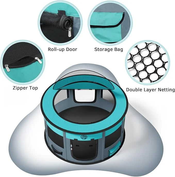 Dog Playpen Puppy Play Pen Indoors Pet Crate Small Dog Cage Portable Foldable Cat Kennel for Kitten Hamster Rabbit Bunny G...