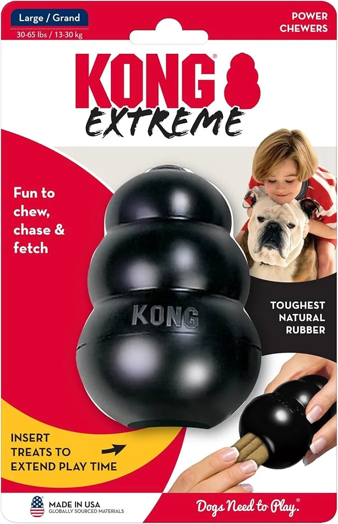 KONG Extreme Dog Toy - Fetch & Chew Toy - Treat-Filling Capabilities & Erratic Bounce for Extended Play Time Most Durable ...