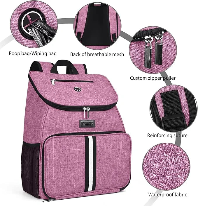 BAGLHER丨Dog Travel Bag, Airline Approved Pet Supplies Backpack, Dog Travel Backpack with 2 Silicone Collapsible Bowls and ...