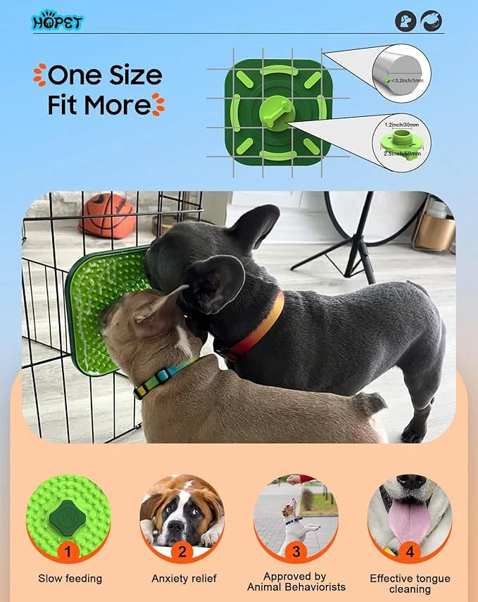 HOPET Licking Mat for Dogs, Dog Crate Lick Mats Slow Feeder,Dog Cage Training Tools Pet Licking Mat Slow Feeder for Peanut...
