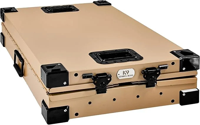 Heavy Duty Fully Collapsible Powder-Coated Aluminum Dog Crate - Small (Tan) - Product Image