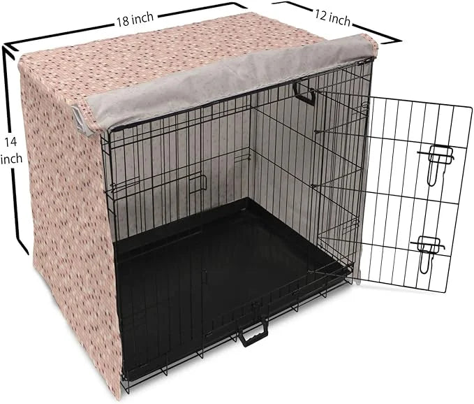 Lunarable Dusty Rose Dog Crate Cover, Square Shapes Mosaic Tile Design Rows in Retro Tones Geometrical Colorful, Easy to U...