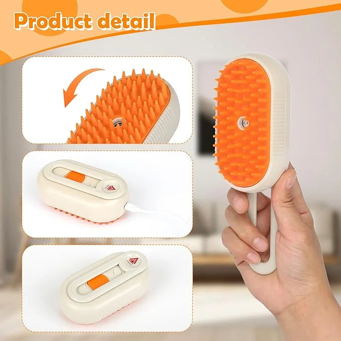 5 in 1 Pet, Cat Grooming & Massage Brush/Comb - Vapour Technology- Rechargeable, Reduce Shedding, Prevent Matting, Enhance...