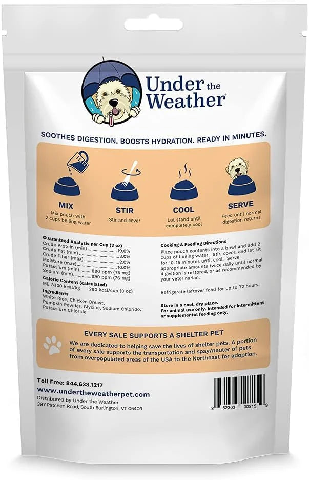 Under the Weather Bland Diet for Dogs | Easy to Digest for Sick Dogs |Always Be Ready | Contains Electrolytes - All Natura...