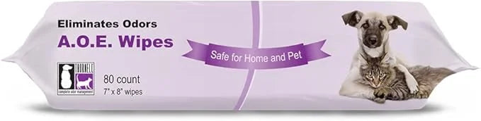 Thornell Animal Odor Eliminator Cat and Dog Wipes (80 Wipes) - All Purpose Deodorizing Pet Wipes - Pet Odor Eliminator for...