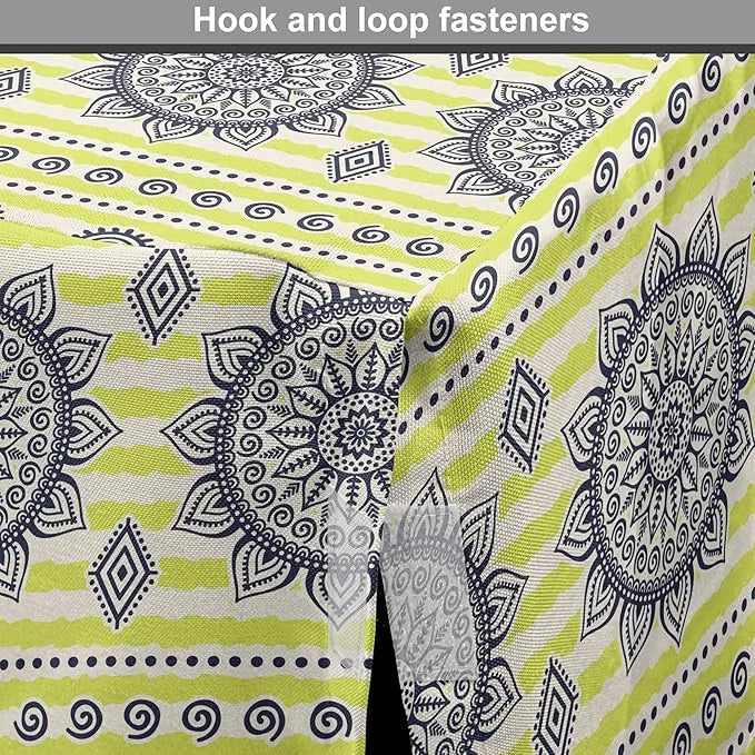 Lunarable Bohemian Mandala Dog Crate Cover, Floral Sun Motif on Brush Drawn Stripes with Dots, Easy to Use Pet Kennel Cove...