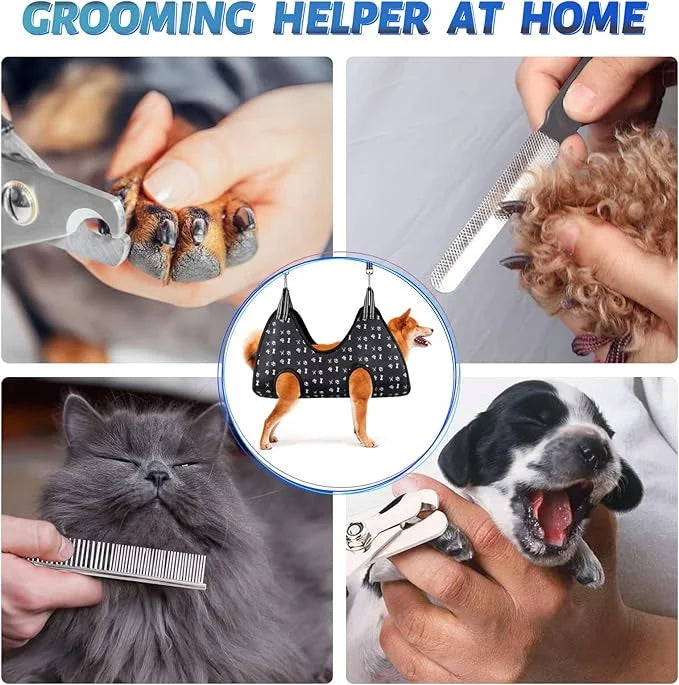 Dog Grooming Hammock Harness for Nail Trimming (L 50lb), Dog Sling Holder Hanger for Clipping Nails - Product Image