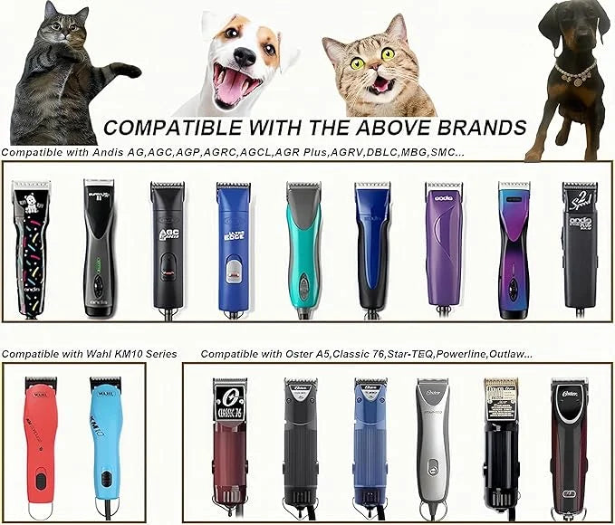 #10 Dog & Cat Clipper Blade: Titanium Coated SK2 Steel, Universal Fit for Andis, Oster, Wahl - 1/16" Cut for Precise Trims...