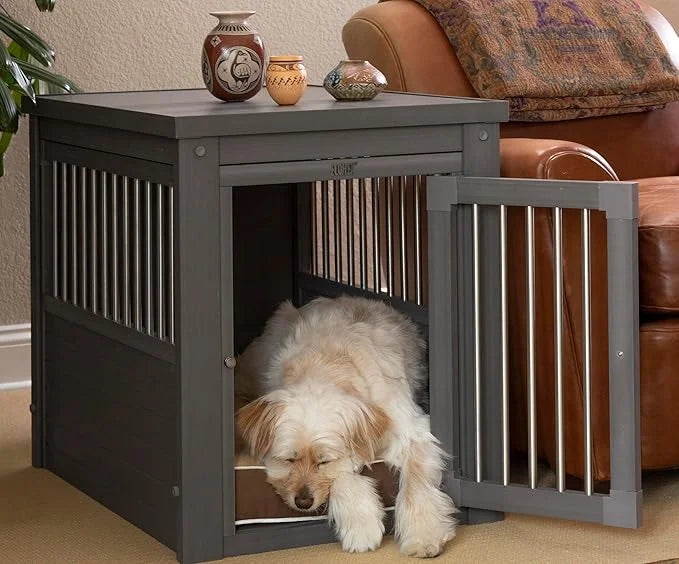New Age Pet® ECOFLEX® Dog Crate Furniture End Table, Durable Wood-Plastic Composite, Stainless Steel Latch, Easy Assembly,...