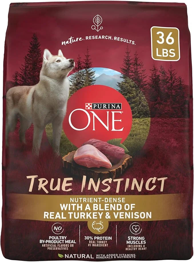 Purina ONE True Instinct With A Blend Of Real Turkey and Venison Dry Dog Food - 36 lb. Bag - Product Image