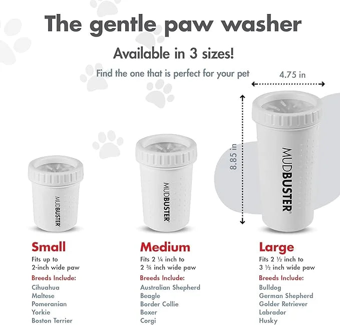 Dexas MudBuster Portable Paw Cleaner for Dogs, Large, Bright White Special Edition, Premium Pet Supplies and Accessories -...