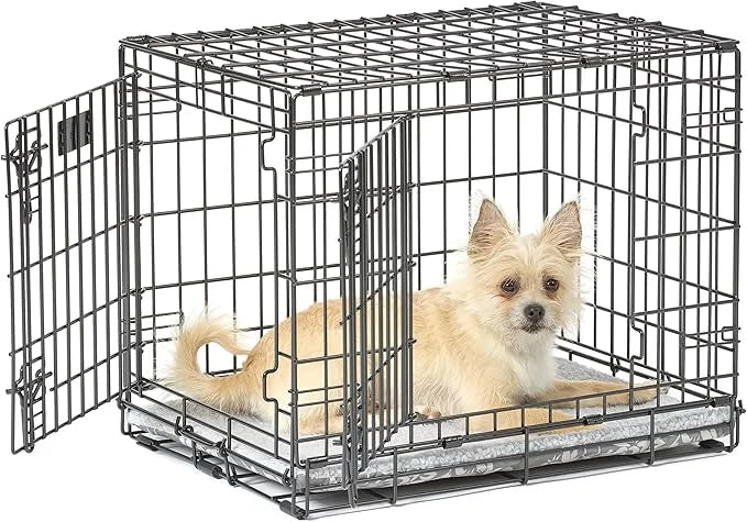 MidWest Homes for Pets Quiet Time Reversible Crate Pan Cover 24' Gray Floral/Fleece - Product Image