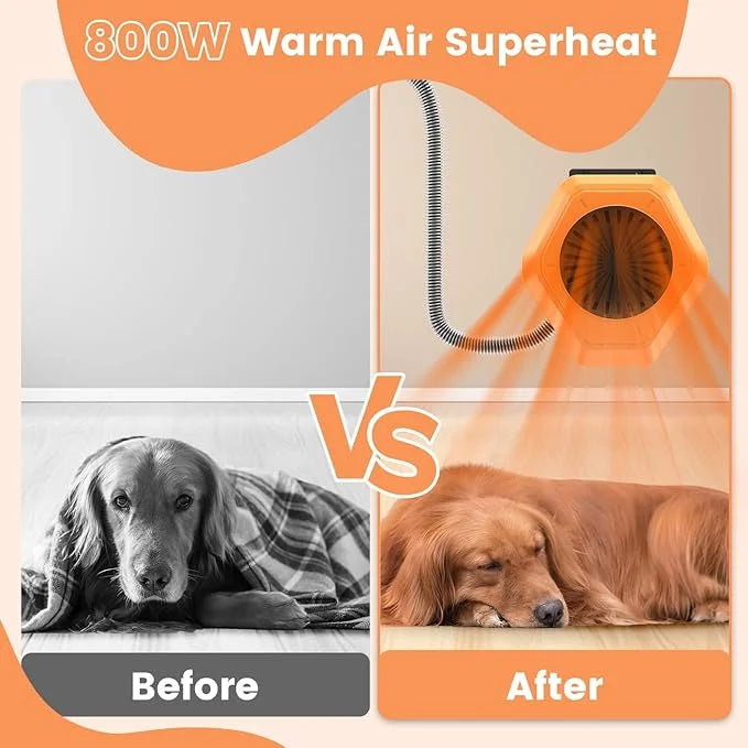 800W Dog House Heater, Wall Mount, 10ft Anti Bite Cord, Waterproof Control, Outdoor Pet Heater Warmer for Chicken Coop Ken...