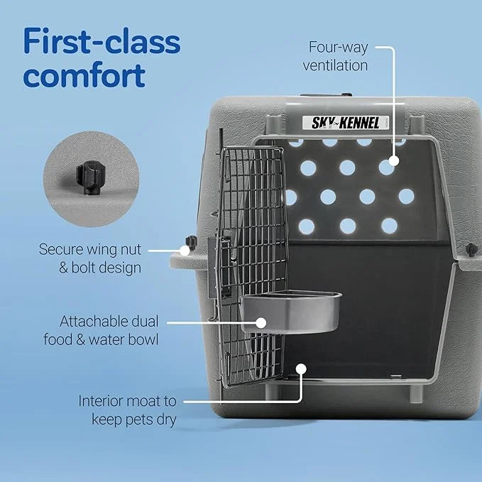 Petmate Sky Kennel - For Air and Travel, Airline Approved Dog Crate for Pets up to 15 lbs, Heavy Duty Dog Kennel, Made in ...