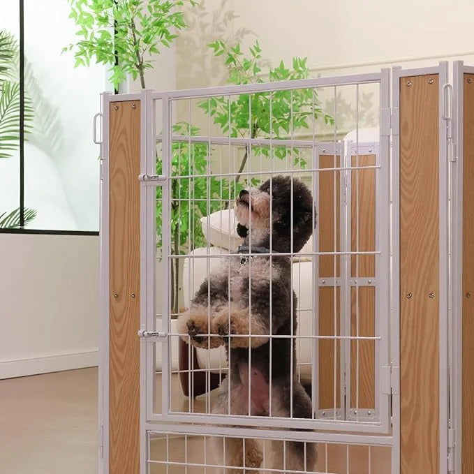 Heavy Duty Dog Playpen 32 Inch Height - Indoor Outdoor Pet Fence Enclosure for Medium and Small Dogs - Foldable Puppy Exer...