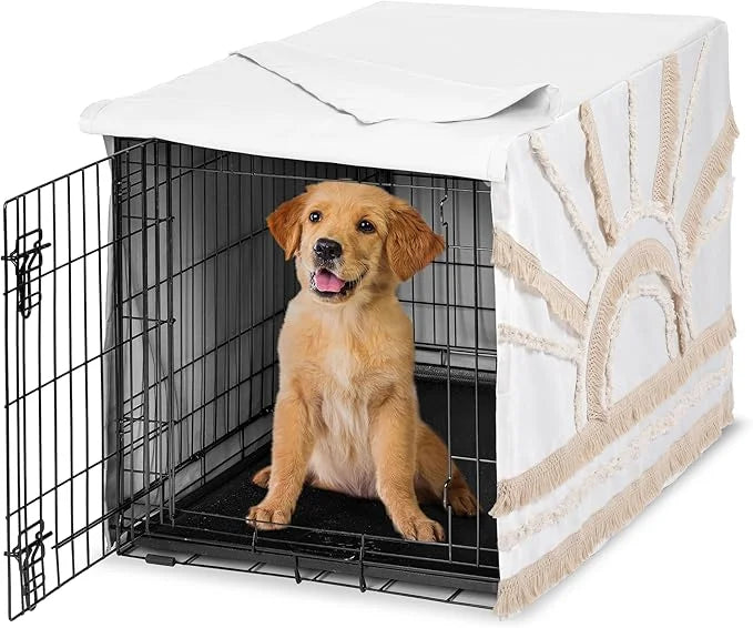 Sweet Jojo Designs 36in. Medium Dog Crate Cover (Boho Chic Sun) Pet Cage, Kennel Covers (Bohemian, Farmhouse, Southwestern...
