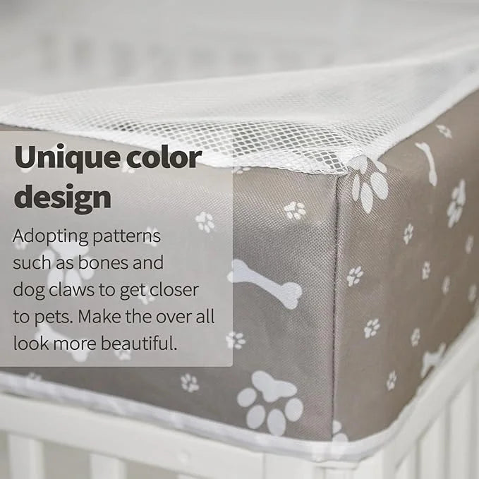 PJYuCien Dog Playpen Mesh Top Cover, Fits 36 Inch 4 Panels Regular Square Plastic Exercise Pet Pen, Adhesive Tape Connecti...