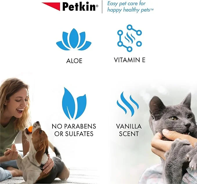 Petkin Mega PetWipes, 200 Wipes - Pet Wipes for Dogs and Cats - For Face, Paws, Ears, Body and Eye Area - Super Convenient...