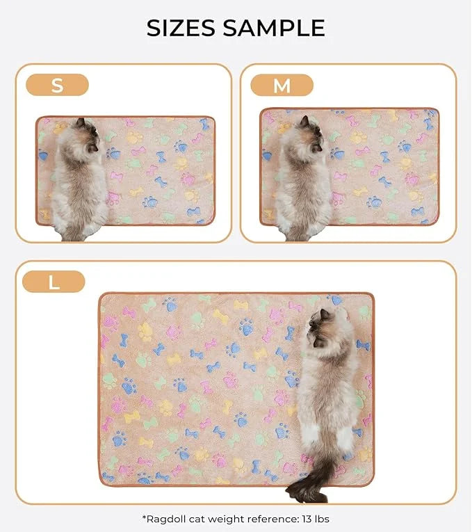 1 Pack 3 Blankets Super Soft Fluffy Cute Bone Pattern Pet Blanket Flannel Throw for Dog Puppy Cat Pink/Brown/Purple Medium...