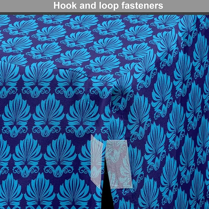 Lunarable Damask Blue Dog Crate Cover, Repeating Simplistic Pattern Rococo Inspired Royalty Essential Motif, Easy to Use P...