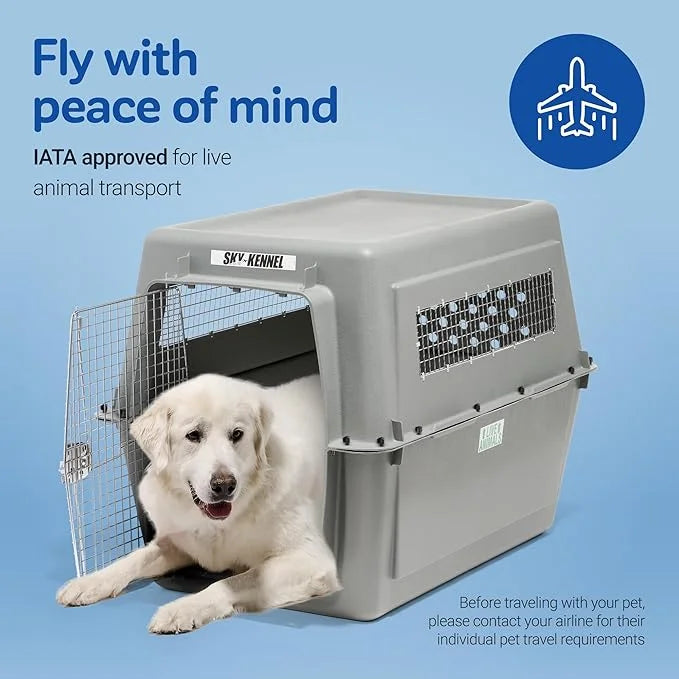 Petmate Sky Kennel - For Air and Travel, Airline Approved Dog Crate for Pets 90-125 lbs, Heavy Duty Dog Kennel, Made in th...