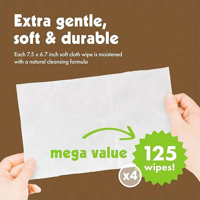 Petkin Mega Valu-Pak Pet Wipes, 500 Total Wipes - Oatmeal Pet Wipes for Dogs and Cats - for Face, Paws, Ears, and Body - S...