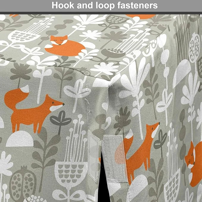 Lunarable Autumn Fall Dog Crate Cover, Fox Animal Sleeping in The Forest Plants Woodland Wildlife Theme, Easy to Use Pet K...