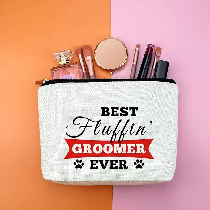 Thank You Gift Dog Groomer Gift for Women Pet Groomer Gift for Dog Stylist Makeup Bag Dog Hairdresser Cosmetic Bag Dog Gro...