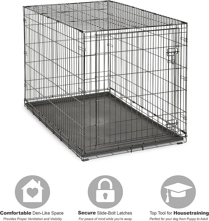 New World Newly Enhanced Single Door New World Dog Crate, Includes Leak-Proof Pan, Floor Protecting Feet, & New Patented F...