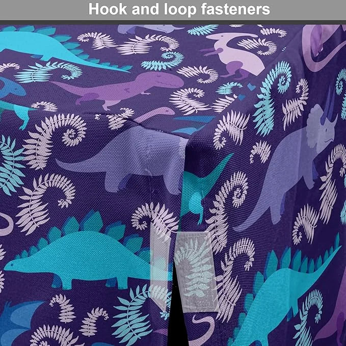 Lunarable Jurassic Dog Crate Cover, Abstract Cartoon Dinosaur Pattern Ferns Caricature Style Creatures Prehistoric, Easy t...