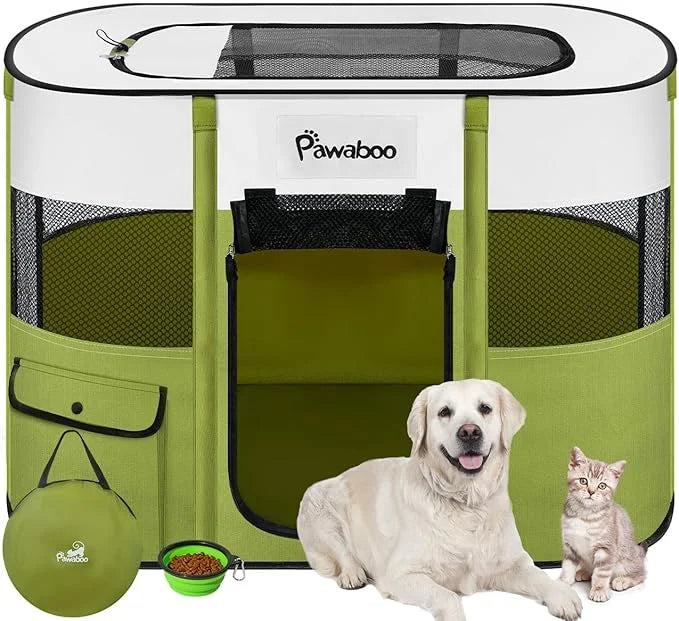 Dog Playpen, Portable Pet Playpen Cat PlayPen, 600D Oxford Dog Kennel Tent Crate, Waterproof&Breathable, Indoor Outdoor Tr...
