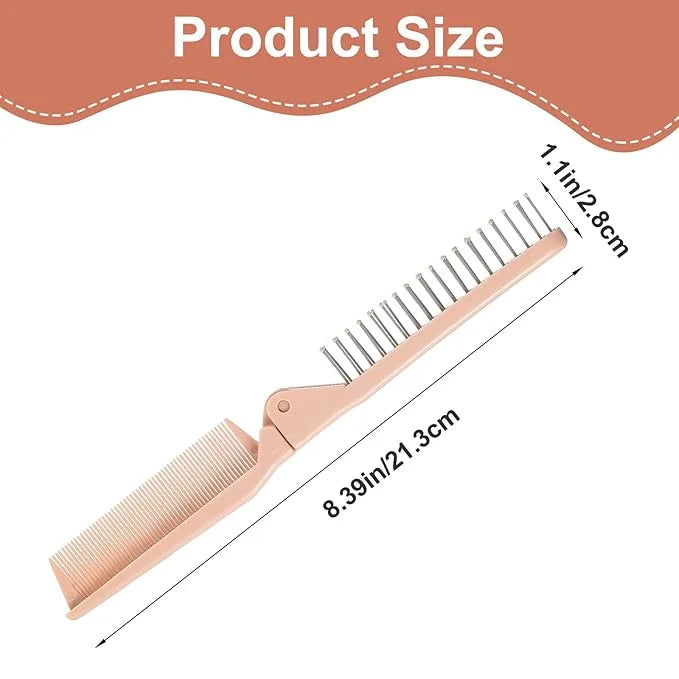 2 Pack Puppy Brush for Small Dogs Folding Dog Hair Grooming Brushes Dog Combs for Matting Hair Perfect Dematting Comb Tool...