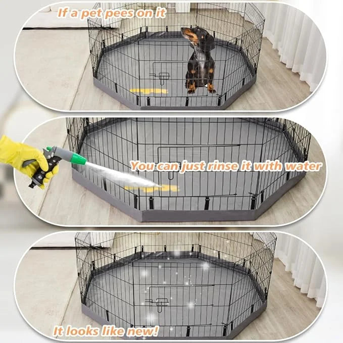 PJYuCien Dog Playpen Bottom Pad,Fits 24 Inch 8 Panels Regular Octagon Metal Exercise Pet Pen,Elastic Buckles Connections,G...