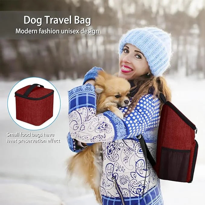 BAGLHER丨Dog Travel Bag, Airline Approved Pet Supplies Backpack, Dog Travel Backpack with 2 Silicone Collapsible Bowls and ...