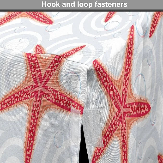 Lunarable Starfish Dog Crate Cover, Tropical Ocean with Sea Bubbles on Wavy Spiral Backdrop, Easy to Use Pet Kennel Cover ...