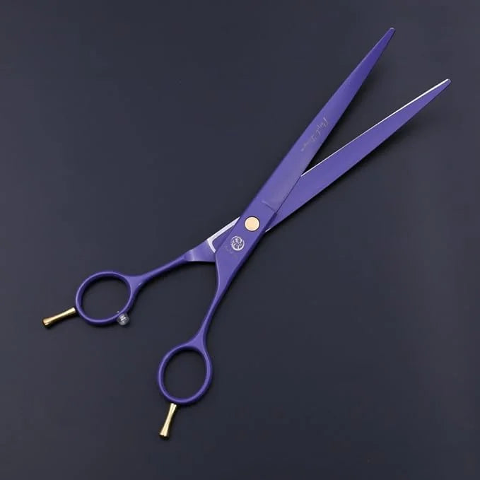 Purple Dragon 8.0 inch Professional Dog Grooming Hair Cutting Scissor &Curved Scissor&Chunker Shear Kit with Bag - for Pet...