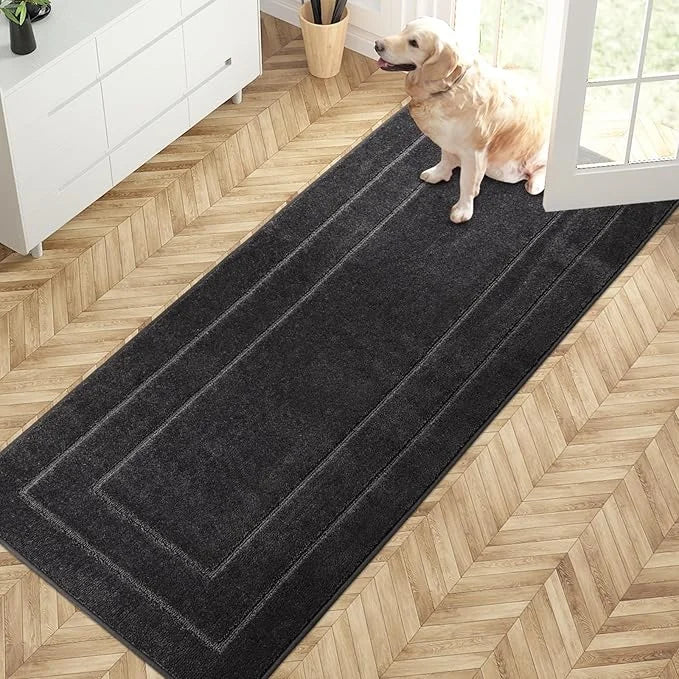 PURRUGS Dirt Trapper Door Mat 32" x 70", Non-Slip/Skid Machine Washable Entryway Rug, Dog Door Mat, Super Absorbent Welcom...