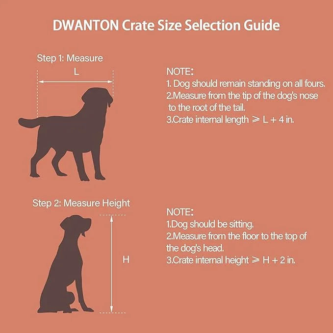 DWANTON Dog Crate Furniture with Cushion, Wooden Kennel Table with Double Doors, Indoor Dog House, Large Size, 38.5" L, Gr...